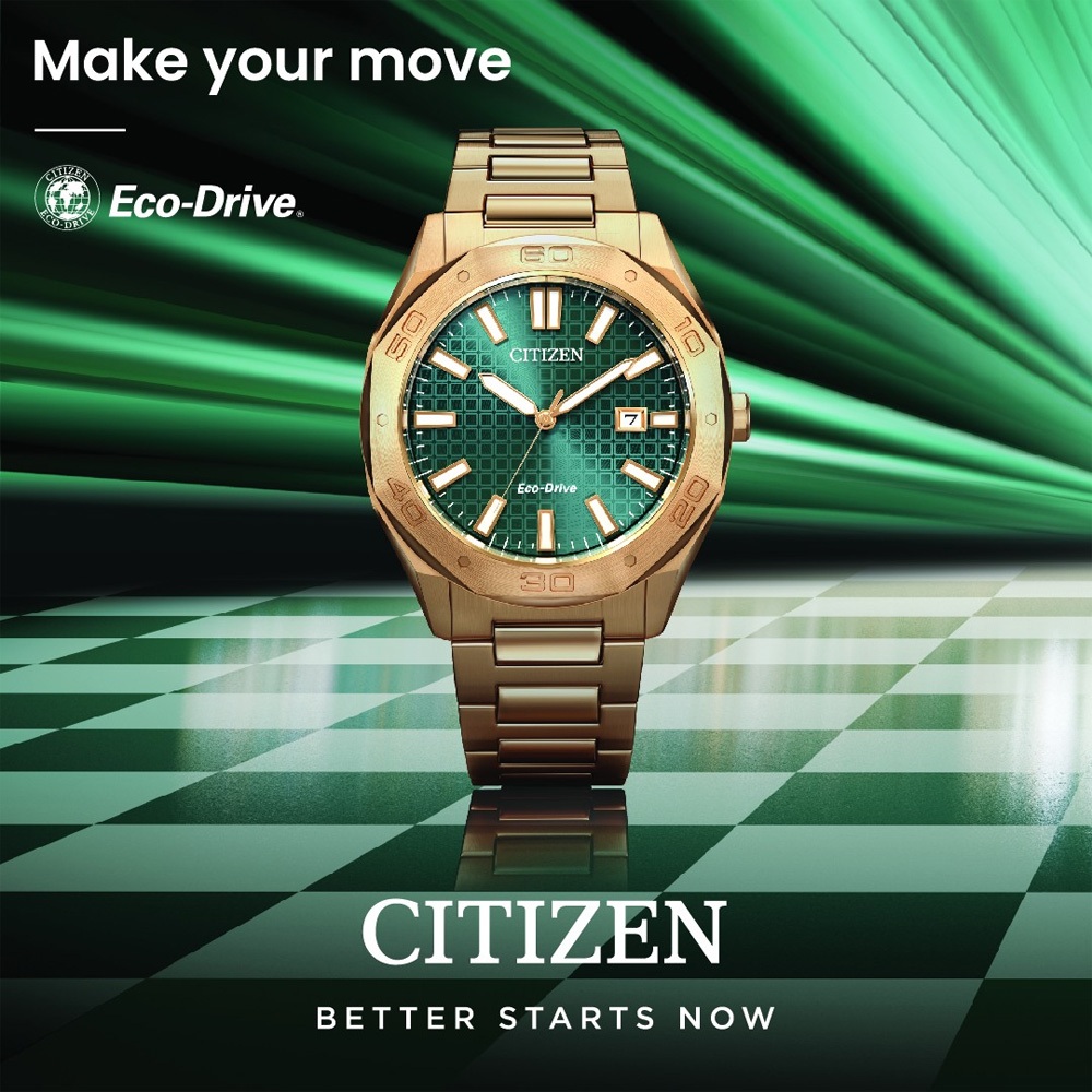 CITIZEN 星辰 玫瑰金限量版 光動能八角形格紋面手錶 BM7633-81X, , large