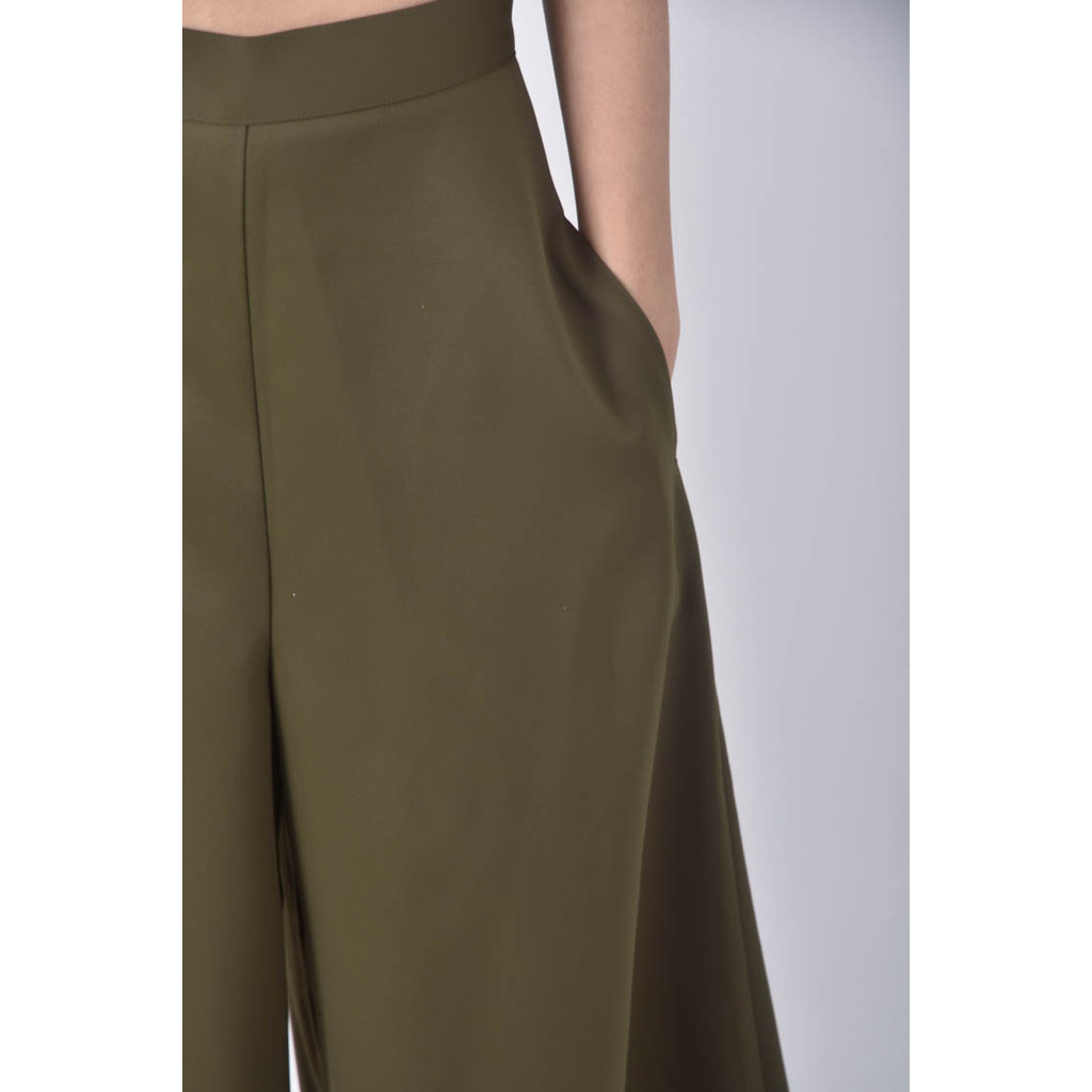 (S) if n高腰寬鬆綠色長褲二手衣, , large