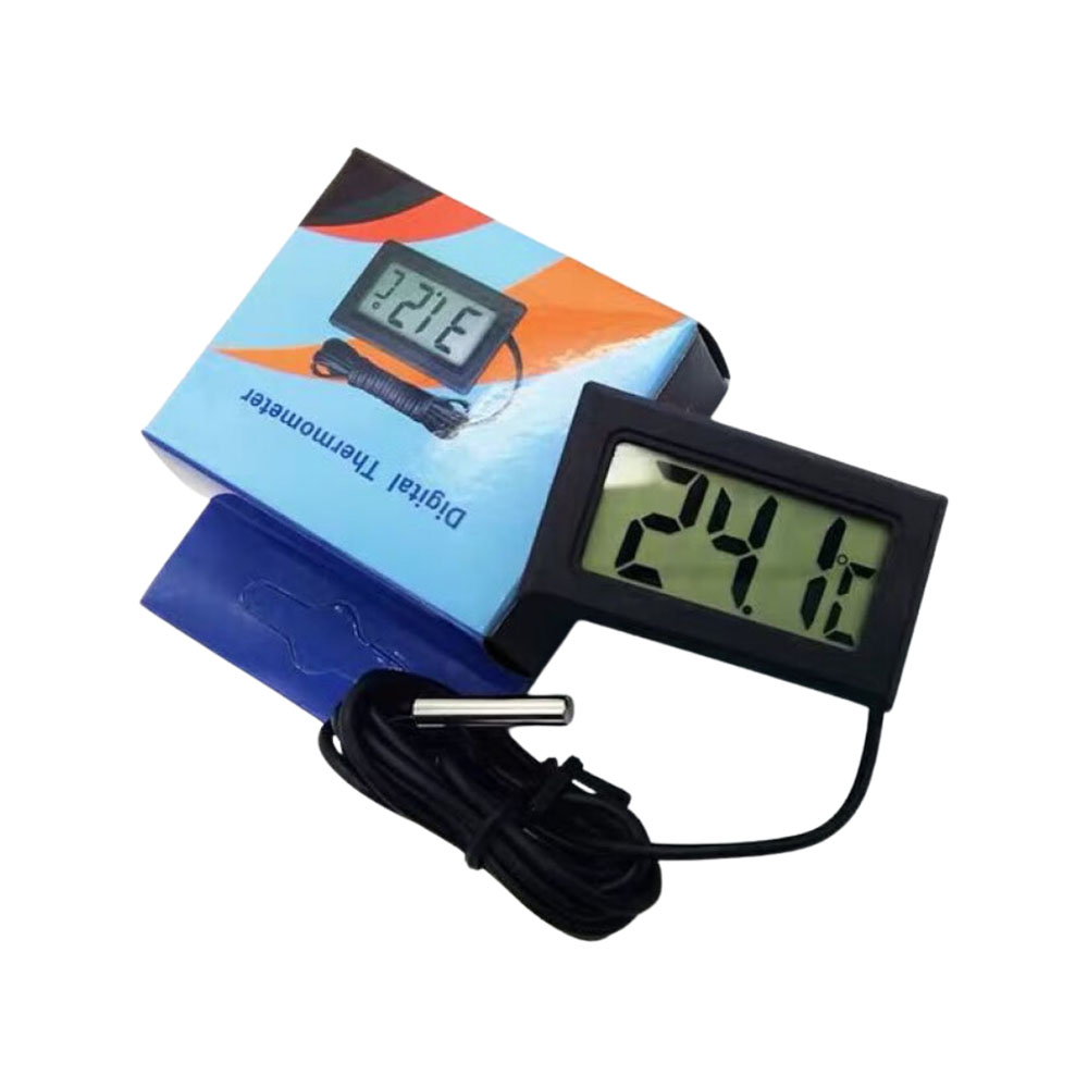 Thermometer, black with a one-meter probe, , large