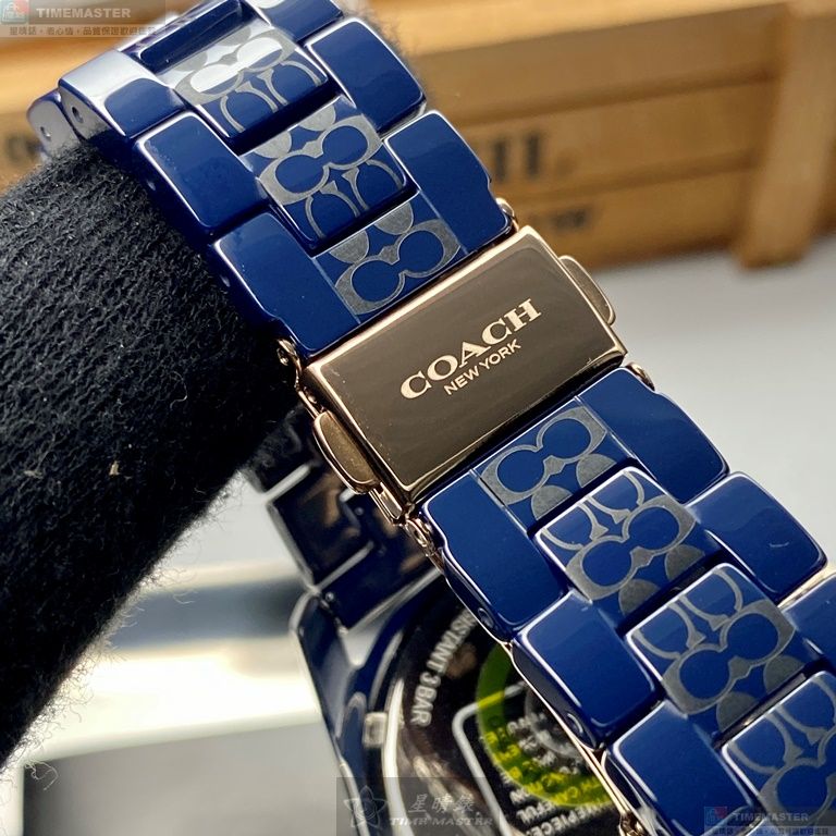 [星晴錶業]COACH手錶,38mm,CH00106寶藍色錶面寶藍錶殼寶藍陶瓷錶帶款, , large