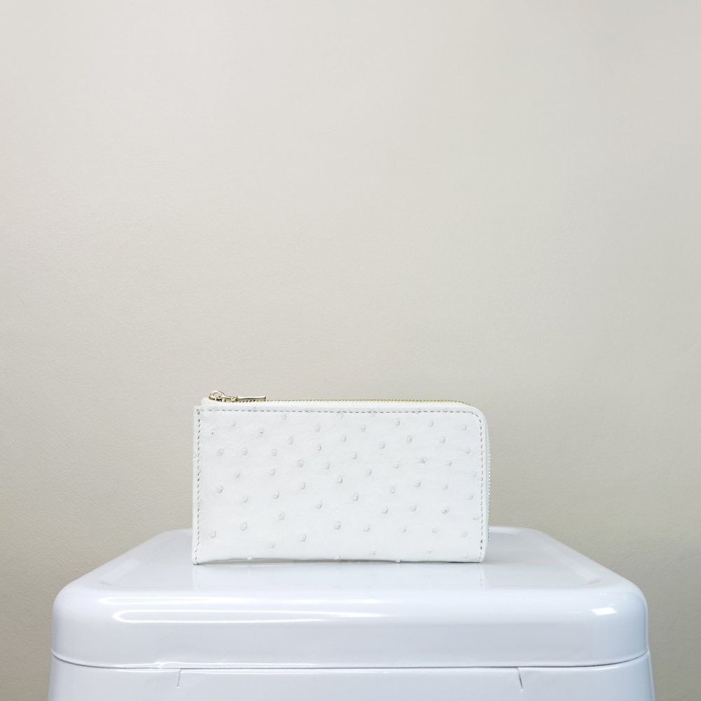 【M2nd】 Ostrich Slim Zip Wallet, , large