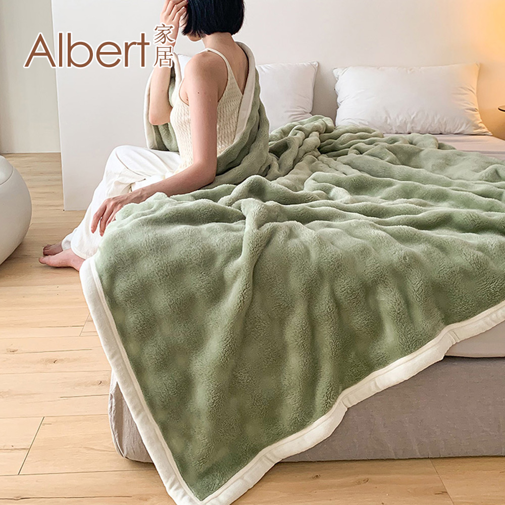 【Albert bedding】Rabbitblanket_OliveGreen