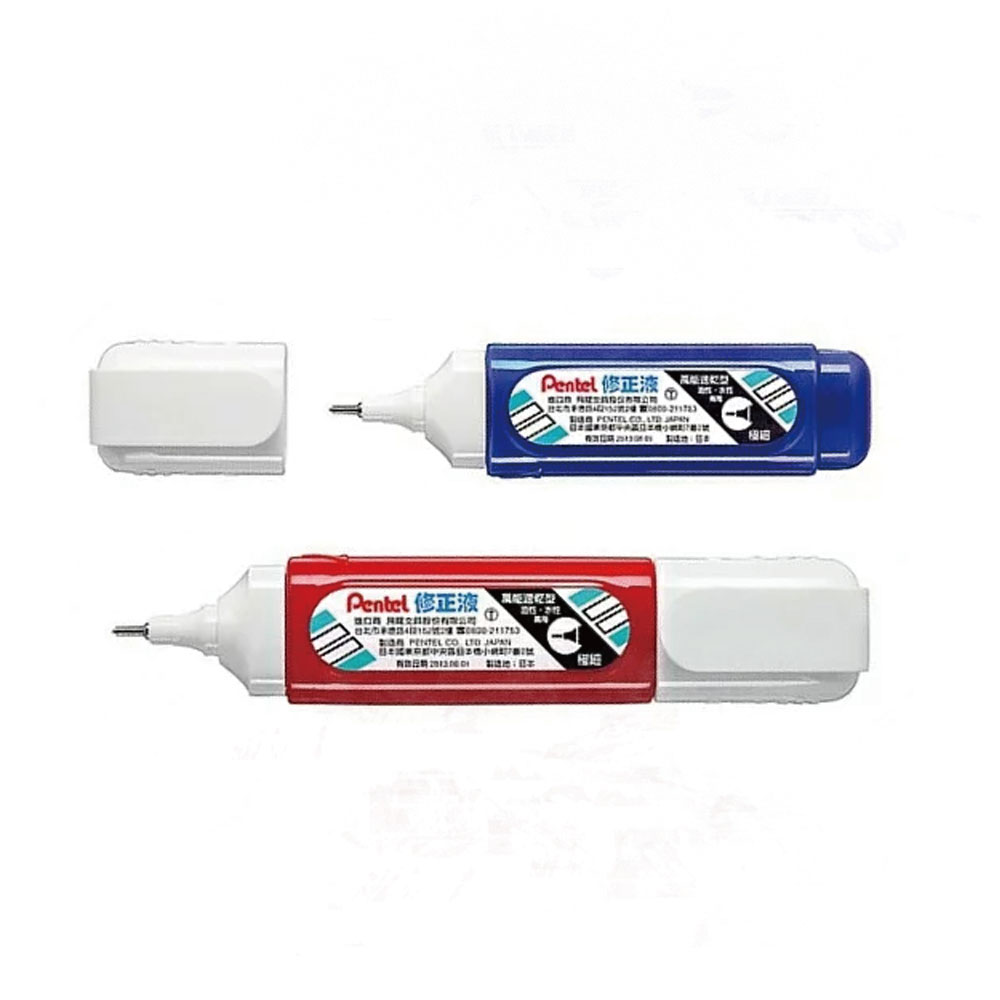 【Pentel 飛龍】萬能速乾型極細 修正液 立可白 12ml 12支 /盒 - 藍色 ZL31, , large
