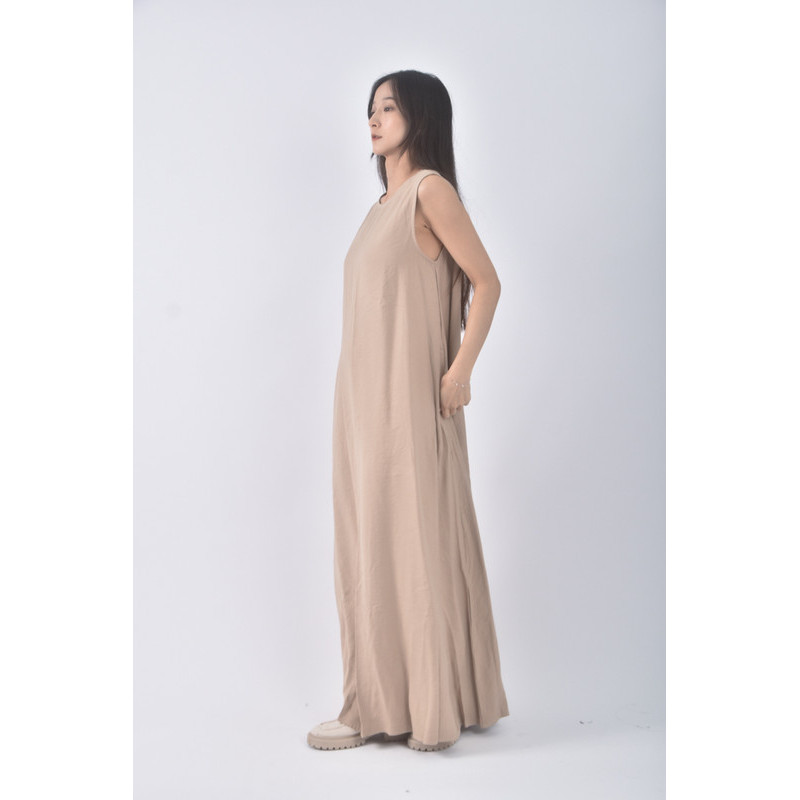 (S) hinota質感無袖棕色洋裝二手衣, , large