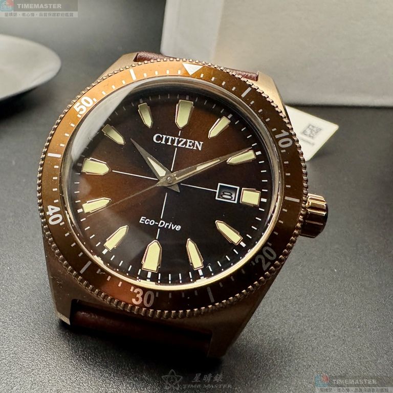 [星晴錶業]CITIZEN手錶,42mm,CI00020古銅色錶面古銅色錶殼咖啡色真皮皮革錶帶款, , large
