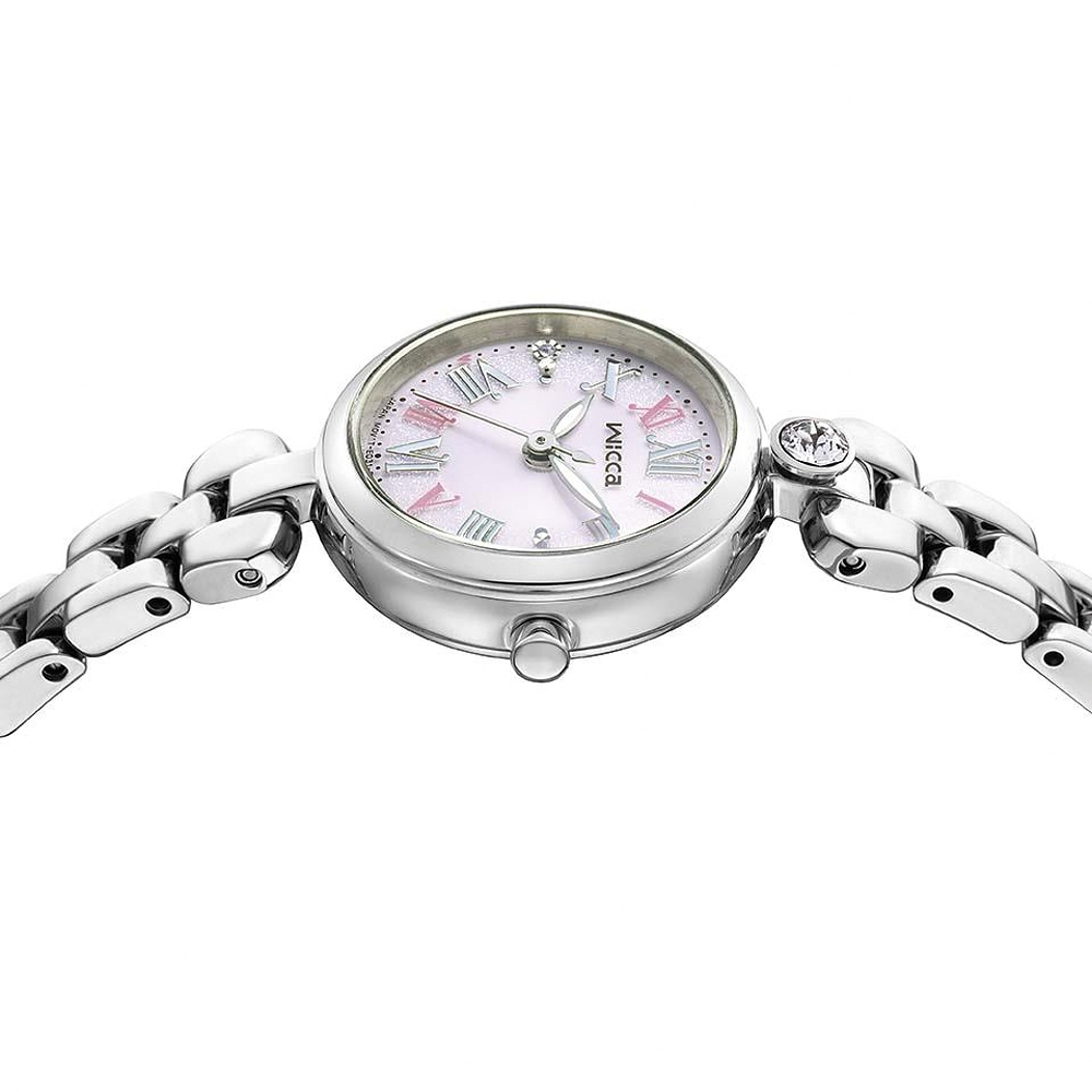 CITIZEN 星辰 Wicca 太陽能晶鑽女錶-銀/23.5mm KP5-611-91, , large