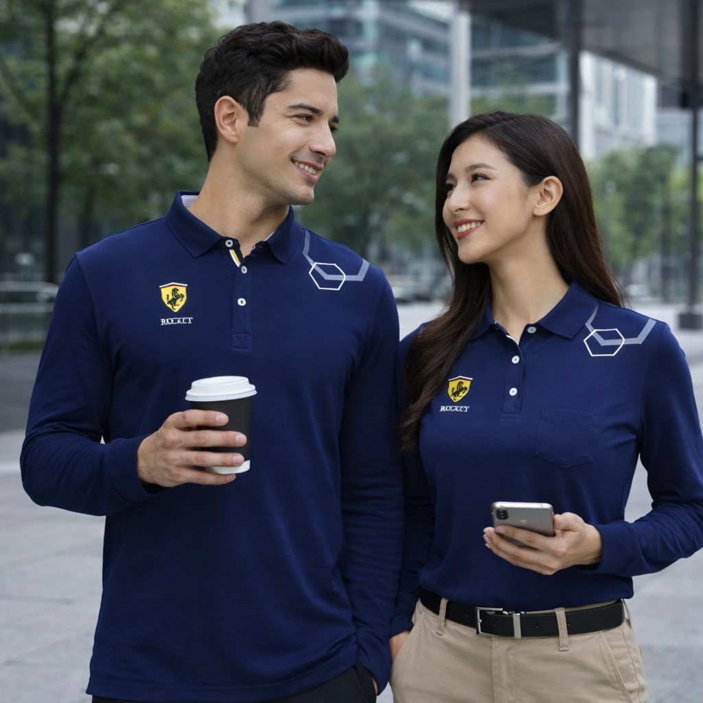 【FALALI】長袖冰感POLO衫-男(藏青), , large