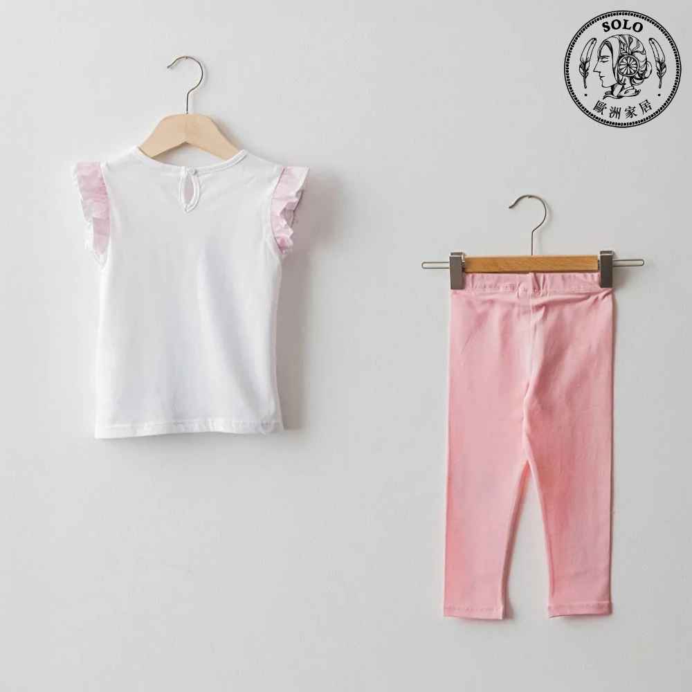 【SOLO Vintage】LCW Baby Toddler Little Princess Dream Short & T-Shirt Set Girl Pajamas Set Children's Clothing Made in Turkey 6-9m, , large