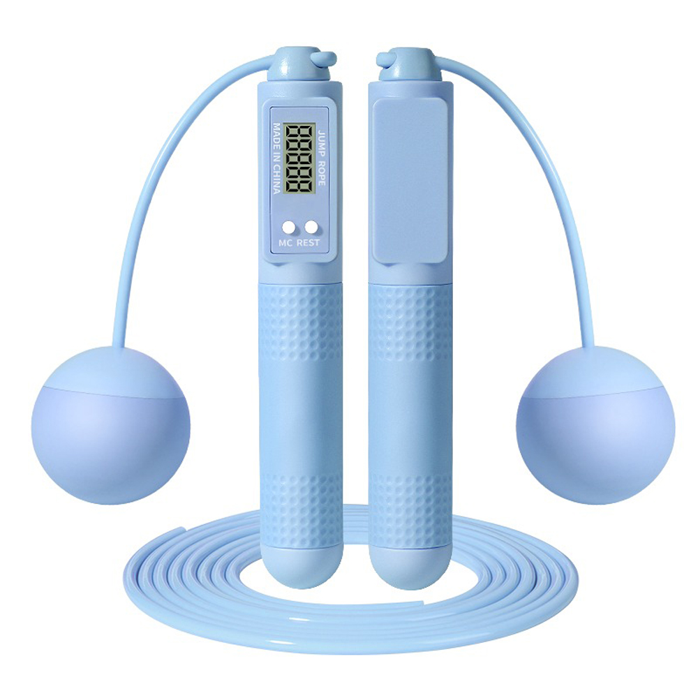 Smart counting jump rope, aerobic exercise-specific weighted ball + long steel wire rope, sweat-inducing jump rope, suitable for both roped and cordless use, children's jump rope., , large