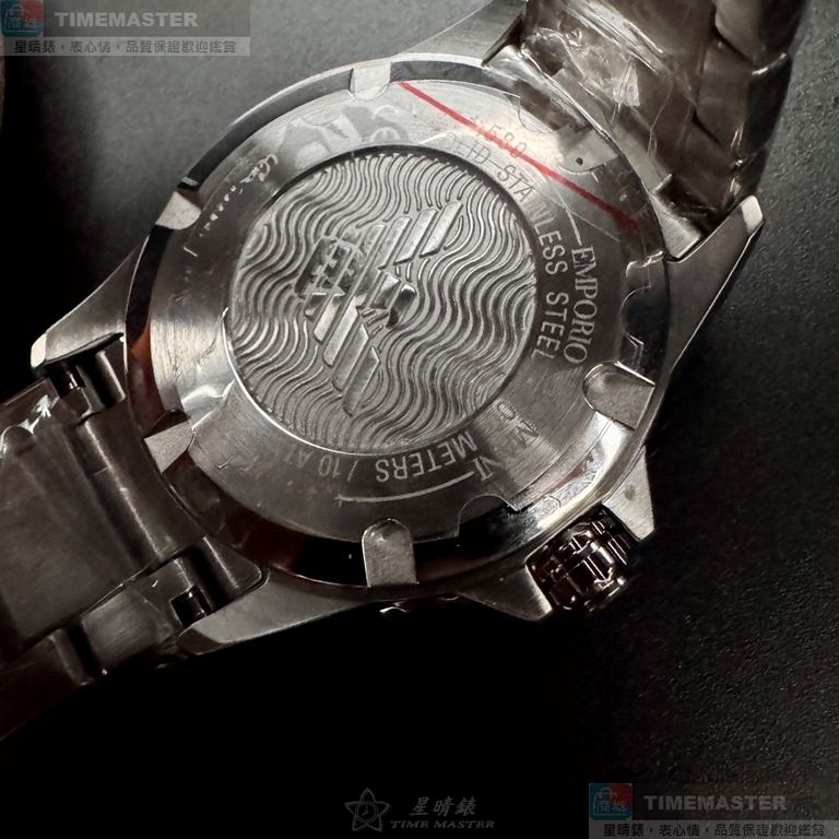 [星晴錶業]ARMANI手錶,42mm,AR00078黑色錶面銀錶殼銀色精鋼錶帶款, , large