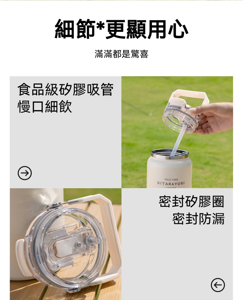 【H&R安室家】SITARAYURI 大容量雙飲304不鏽鋼保溫瓶1500ml(H52), , large