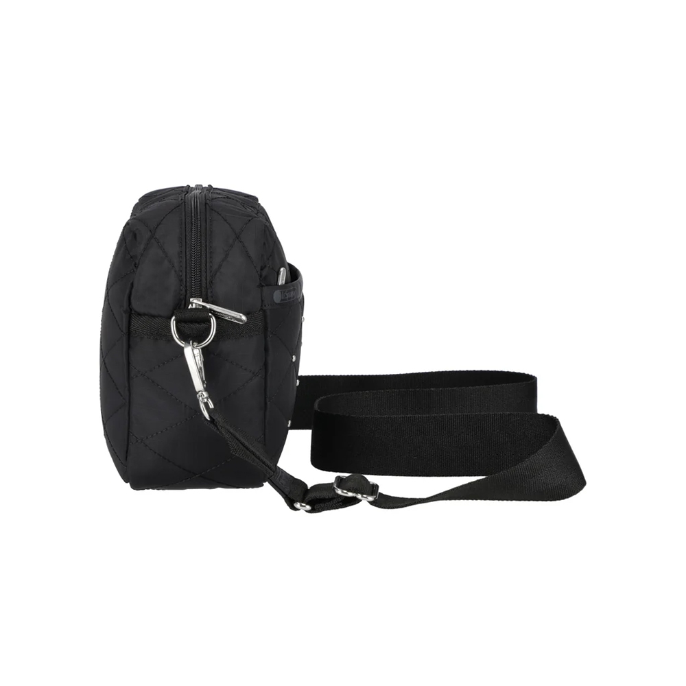 |快速出貨|Lesportsac Deluxe Crossbody 拉鍊斜背包 送禮推薦-黑色拼布釘飾, , large