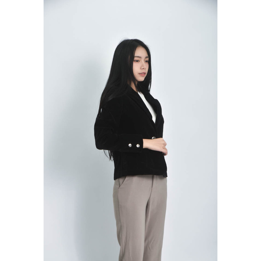 (S) ritta emma排扣黑色外套二手衣, , large
