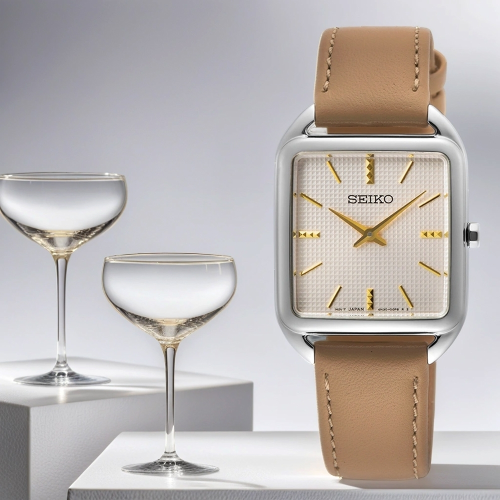 SEIKO 精工 CS系列 城市簡約長方形女錶 SWR089P1/4N30-00L0P, , large