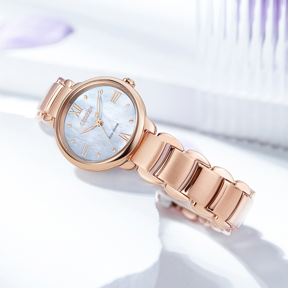 CITIZEN 星辰 聖誕節推薦錶 L系列 光動能大三針女錶 EM0928-84D, , large