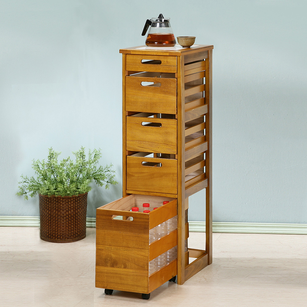 《C&B》日式鄉村風隙縫收納五抽蔬果櫃/台灣生產, , large