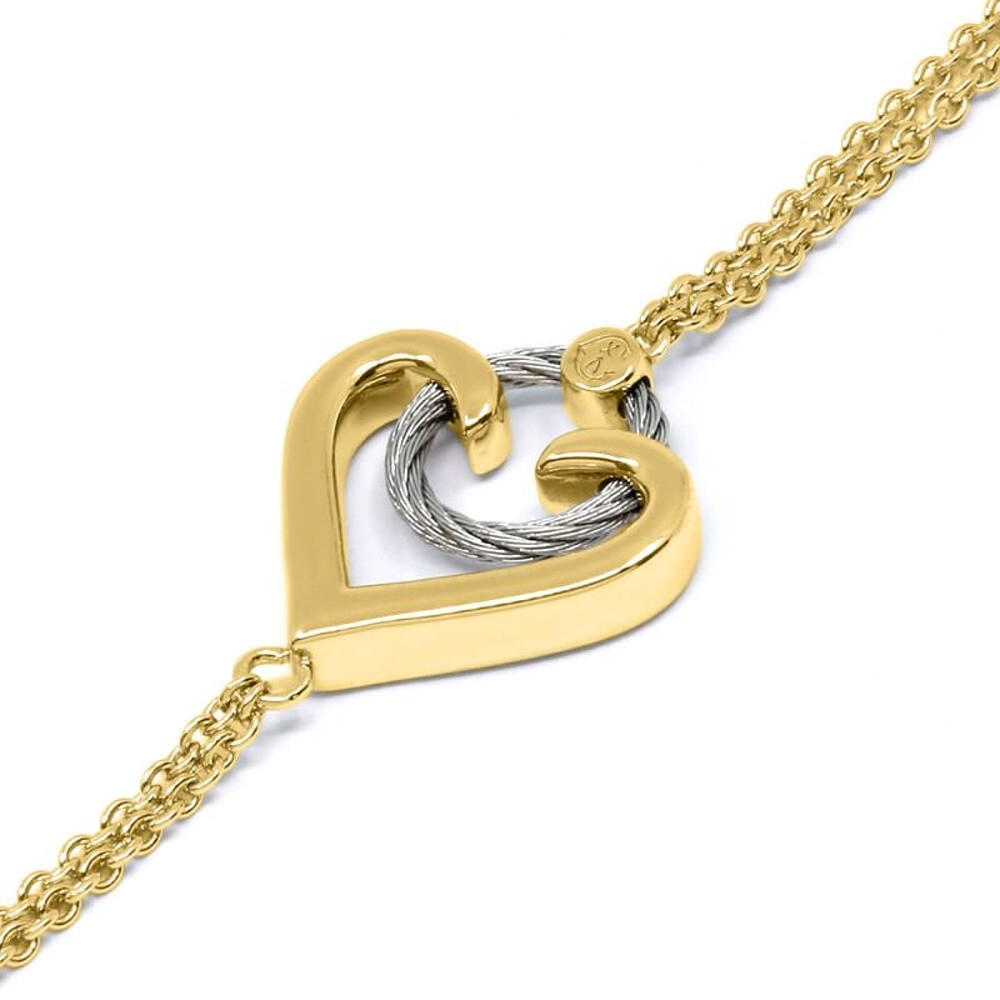 CHARRIOL 夏利豪 Silver Bracelet with 23k yellow gold plating 鋼索, , large