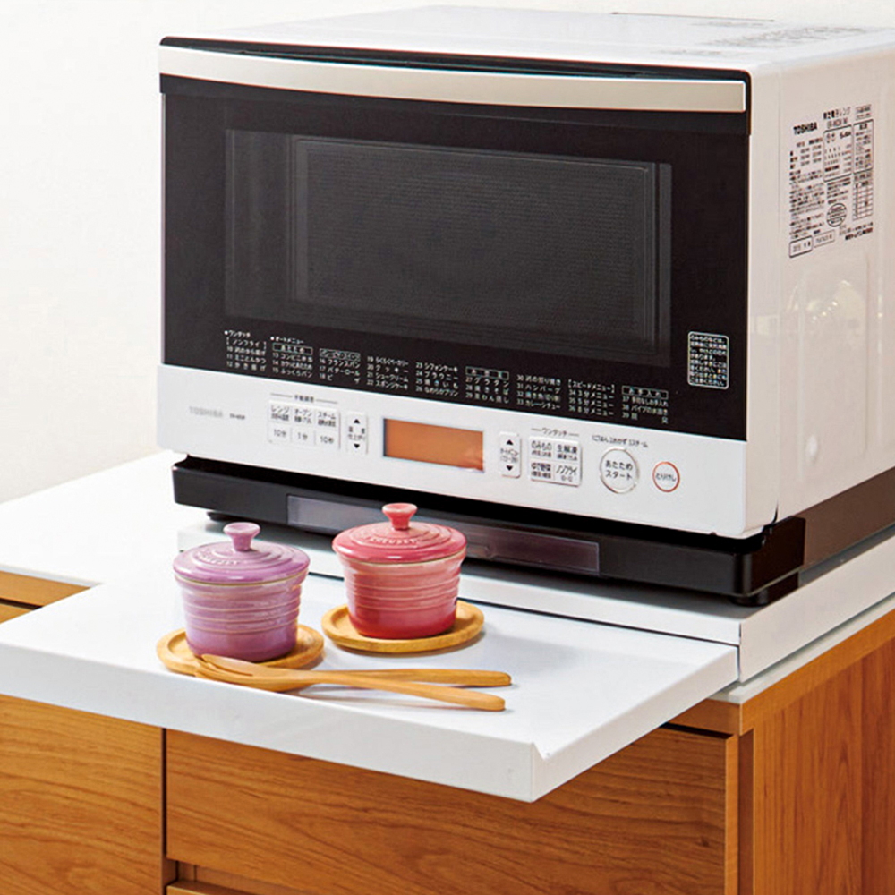 【adachi】Japan-Made Kitchen Appliance Multifunctional Storage Single-Layer Drawer Workbench 45cm (Extendable Kitchen Workspace), , large