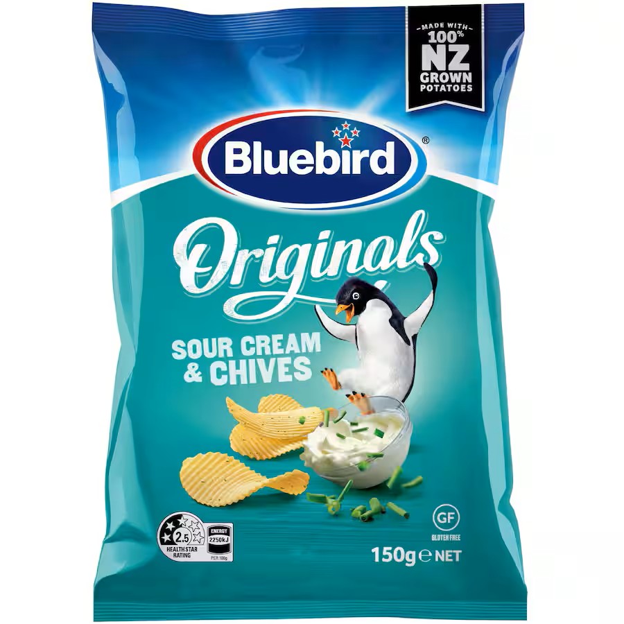 紐西蘭Bluebird波浪洋芋片-酸奶細蔥口味
