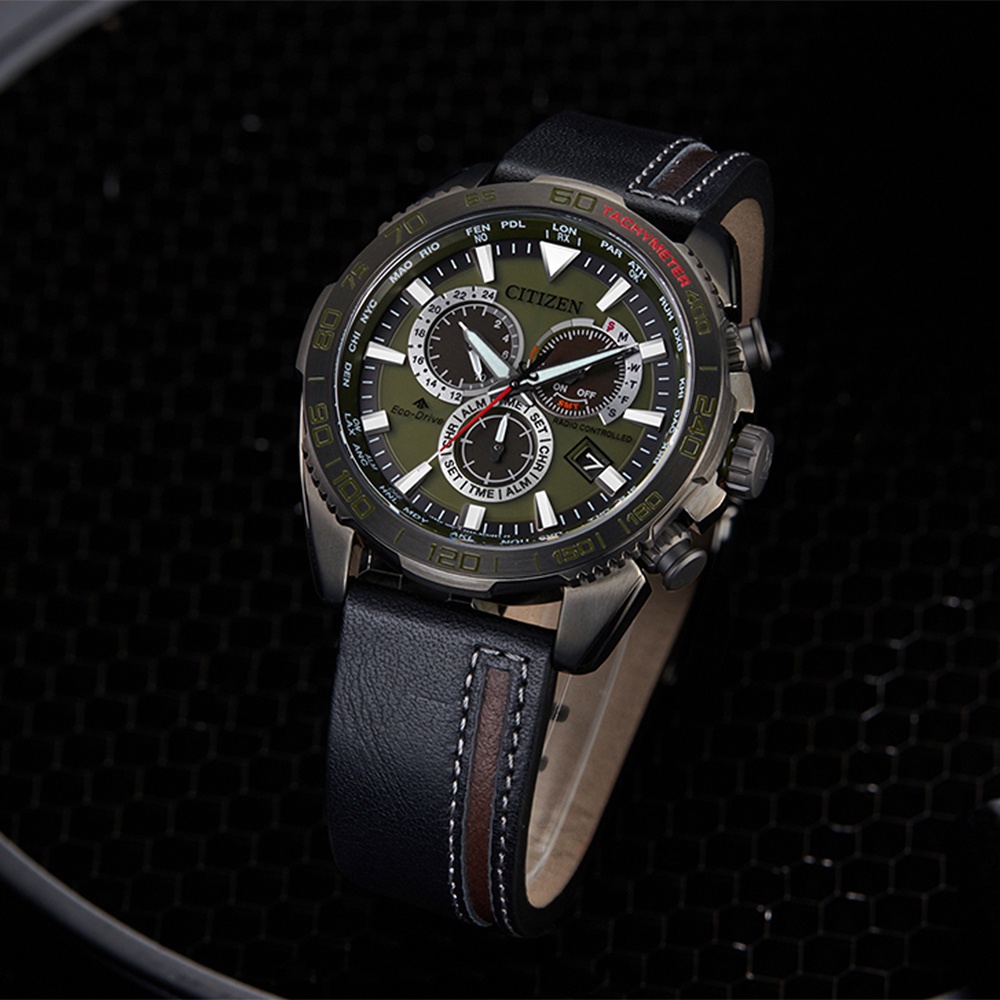 CITIZEN 星辰 PROMASTER 城市冒險 限量 光動能電波萬年曆計時手錶 CB5037-17X, , large