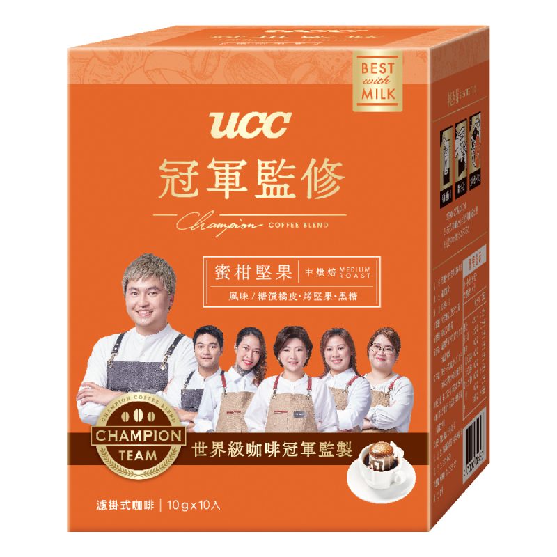 UCC 冠軍監修蜜柑堅果濾掛式咖啡10g X10, , large