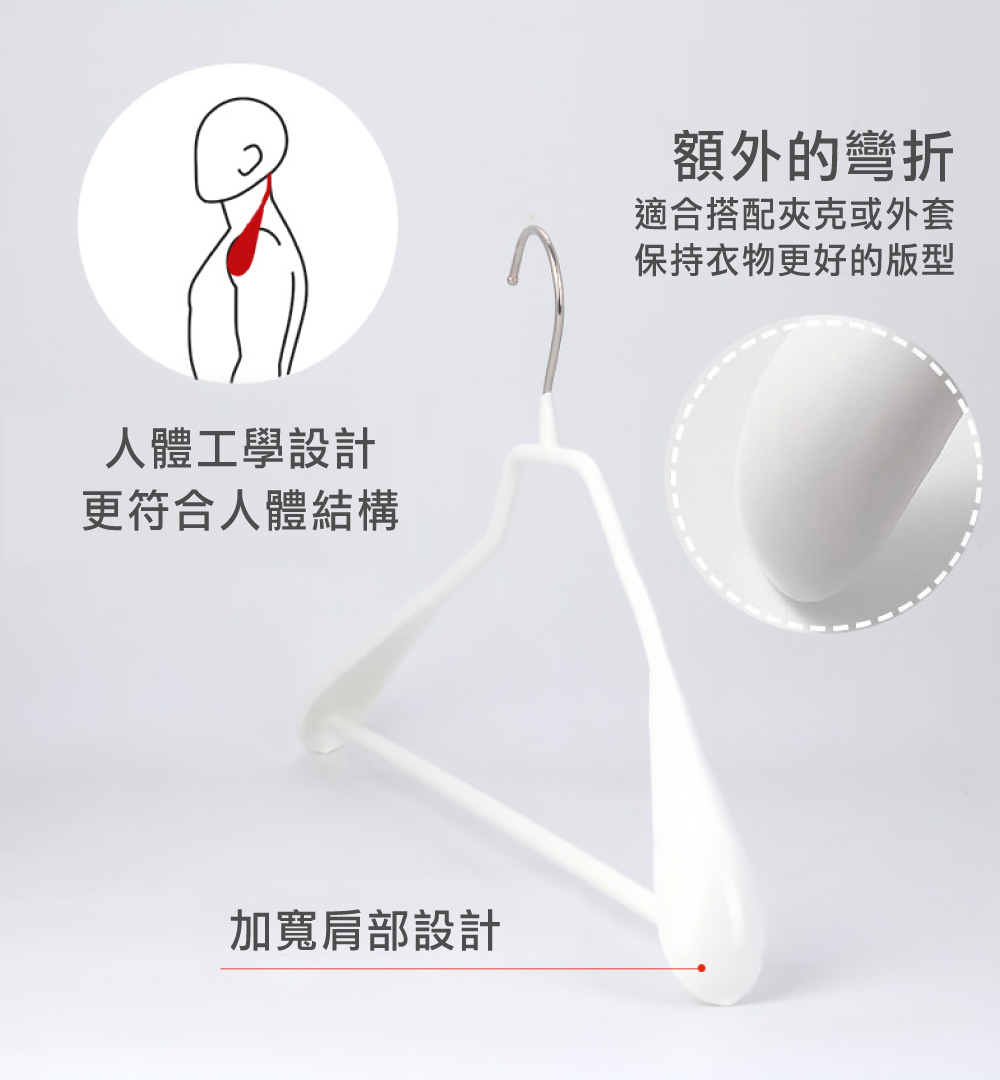 【德國MAWA】德國原裝進口 無痕止滑 時尚外套大衣衣架42cm 10入/黑, , large