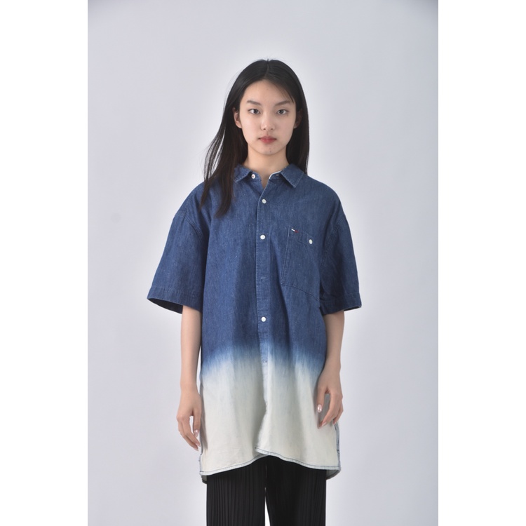 (XL) tommy hilfiger質感丹寧牛仔棉質純棉藍色短袖上衣二手衣