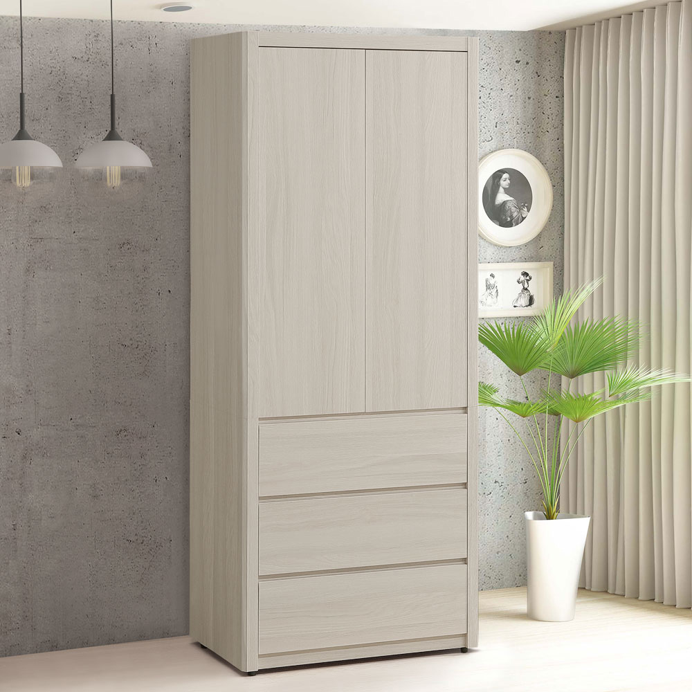 【Homelike】喜家居2.7x7尺三抽衣櫃(2348), , large