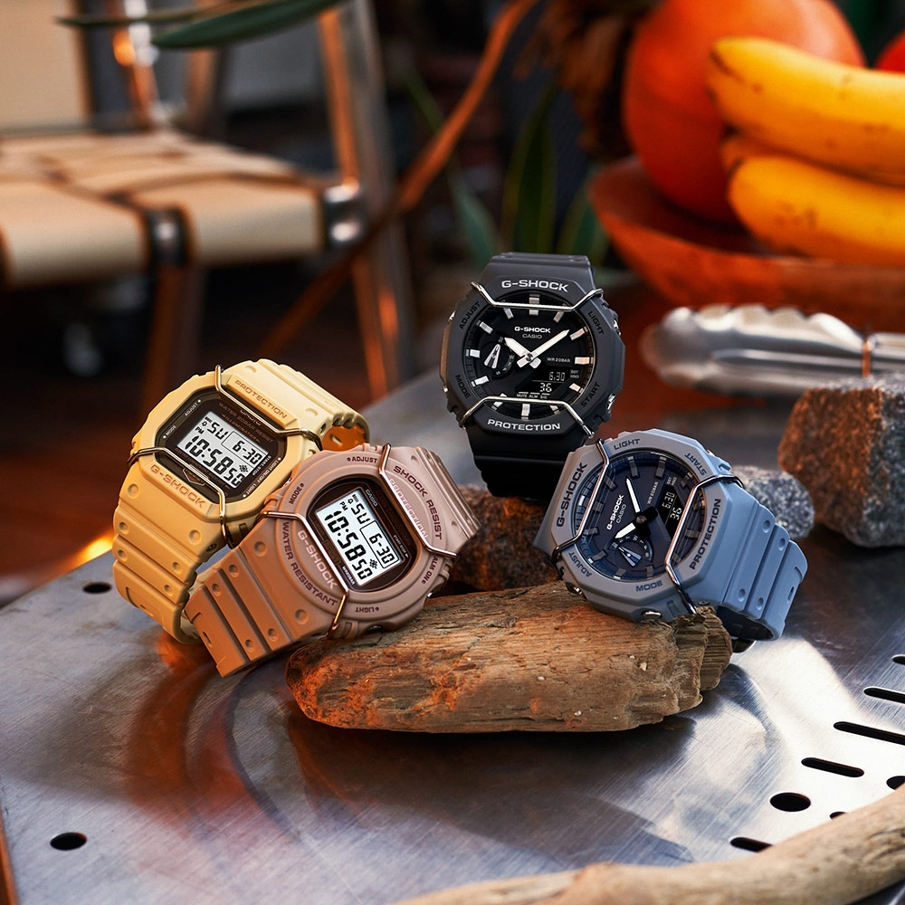 CASIO 卡西歐 G-SHOCK 大地色系啞光金屬電子錶 DW-5700PT-5, , large