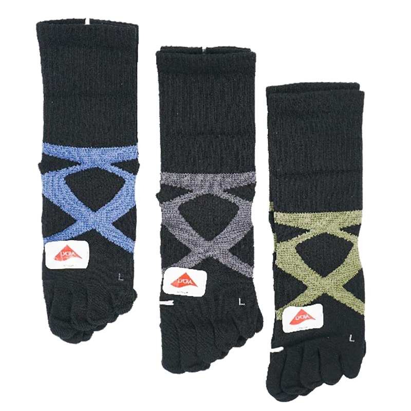 [Kaimei Cotton Industry] 2 pairs set high tube/black gray MIT made in Taiwan elastic bandage type toe socks