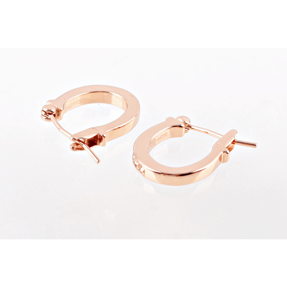 COACH C Logo 圓圈耳針式耳環(玫瑰金), , large