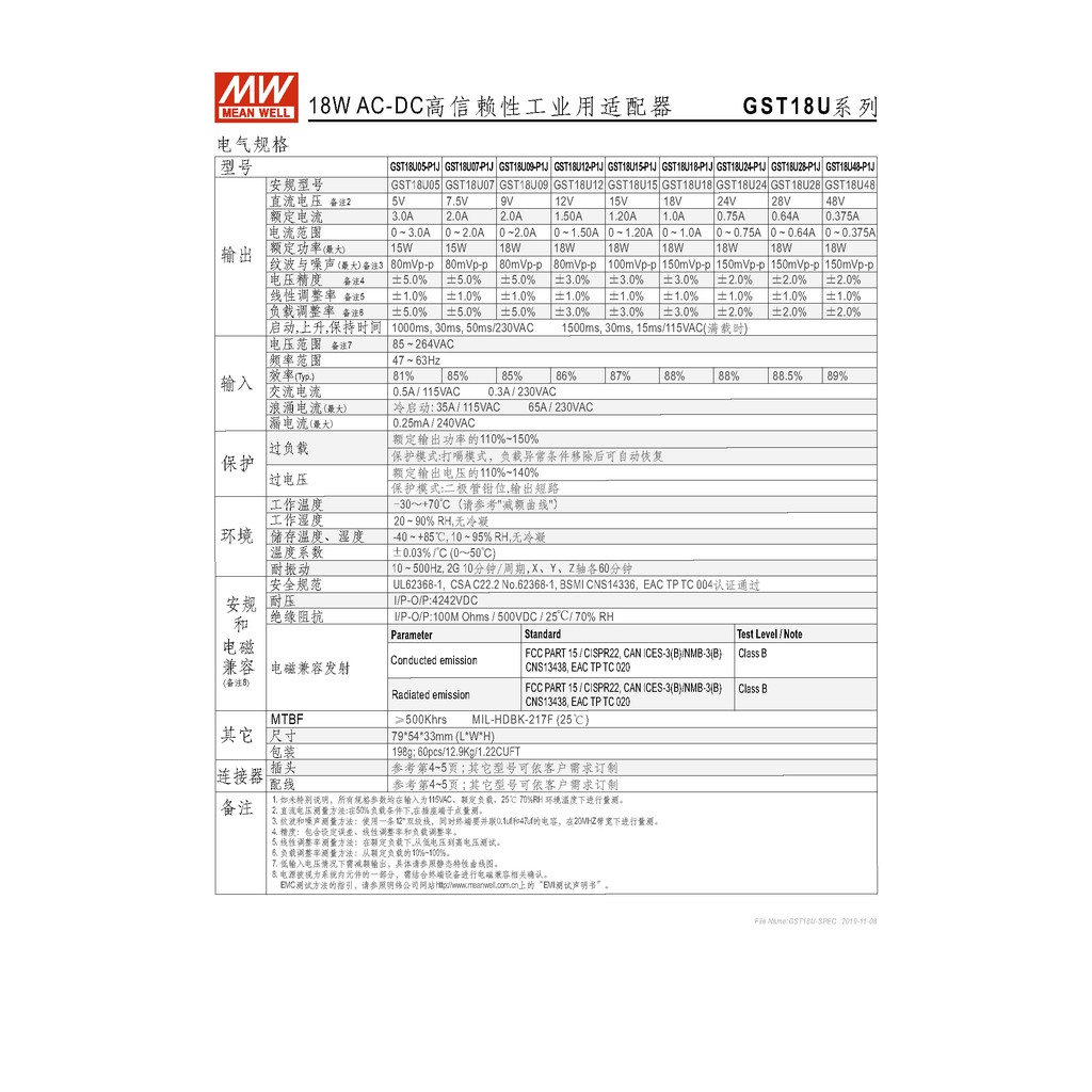 明緯18W全球認證桌上型變壓器(GST18U48-P1J), , large