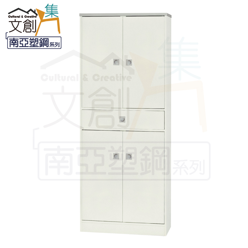 【文創集】雷凱 環保2.4尺南亞塑鋼四門單抽高鞋櫃(客約商品), , large