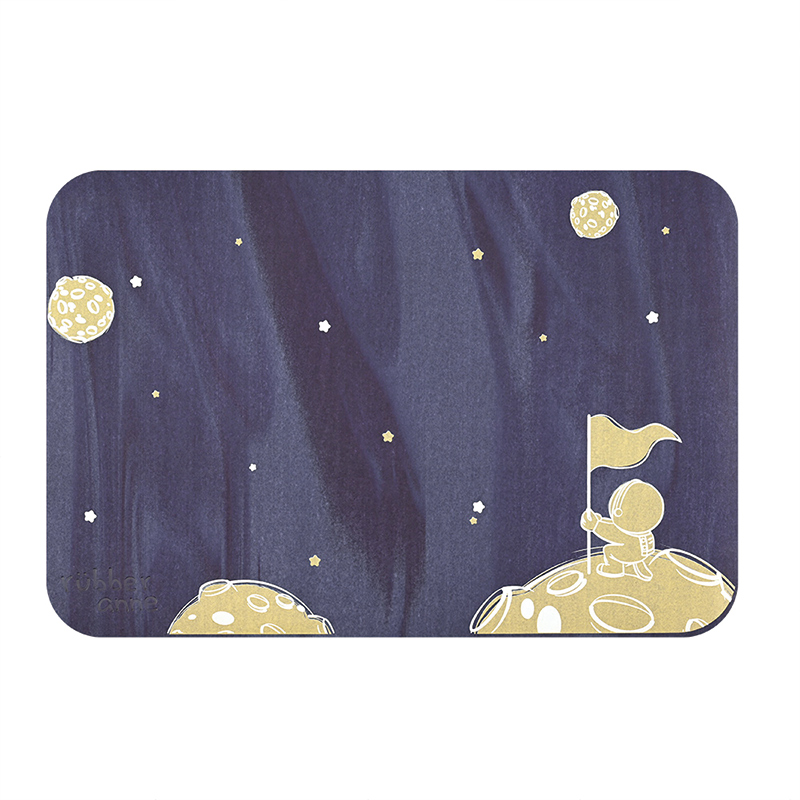 【怪獸】rubber anne 10秒頂吸 夜光版 軟式珪藻土吸水地墊 星際流浪 (60x40cm) -紫系列, , large