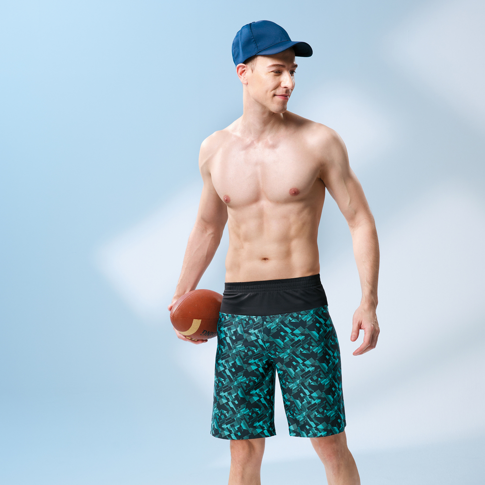 MONINA  MIT  Big men beach swim trunks -M, , large