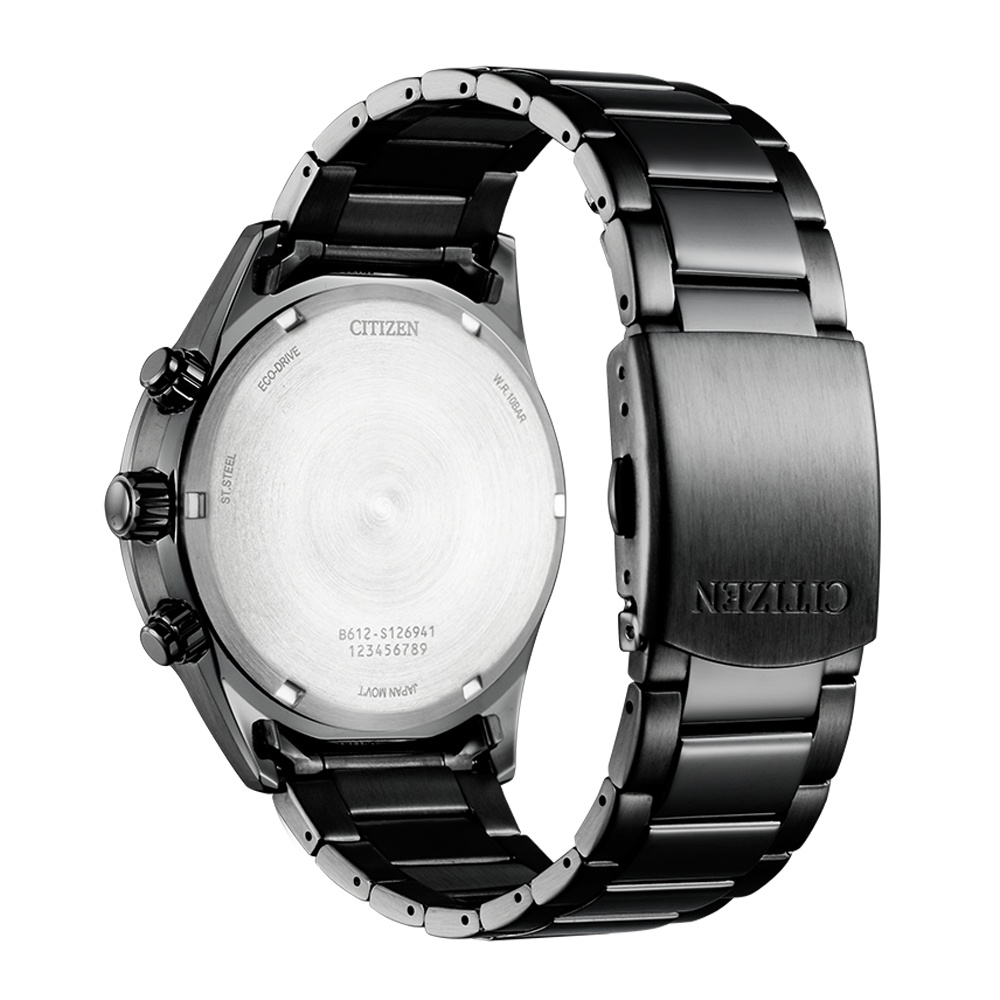 CITIZEN 星辰 亞洲限定 Future Force 光動能計時手錶-黑X綠 CA0775-87X, , large