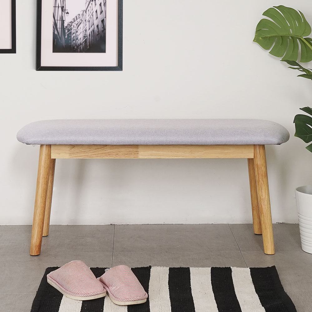 【Homelike】喜家居實木布面穿鞋凳/長餐凳(2532), , large