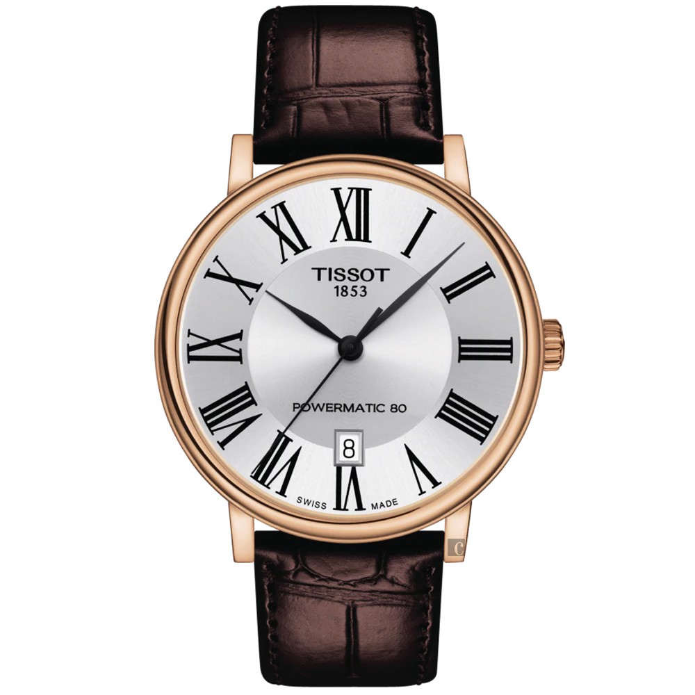 TISSOT天梭 Carson 羅馬機械手錶-40mm  T1224073603300, , large