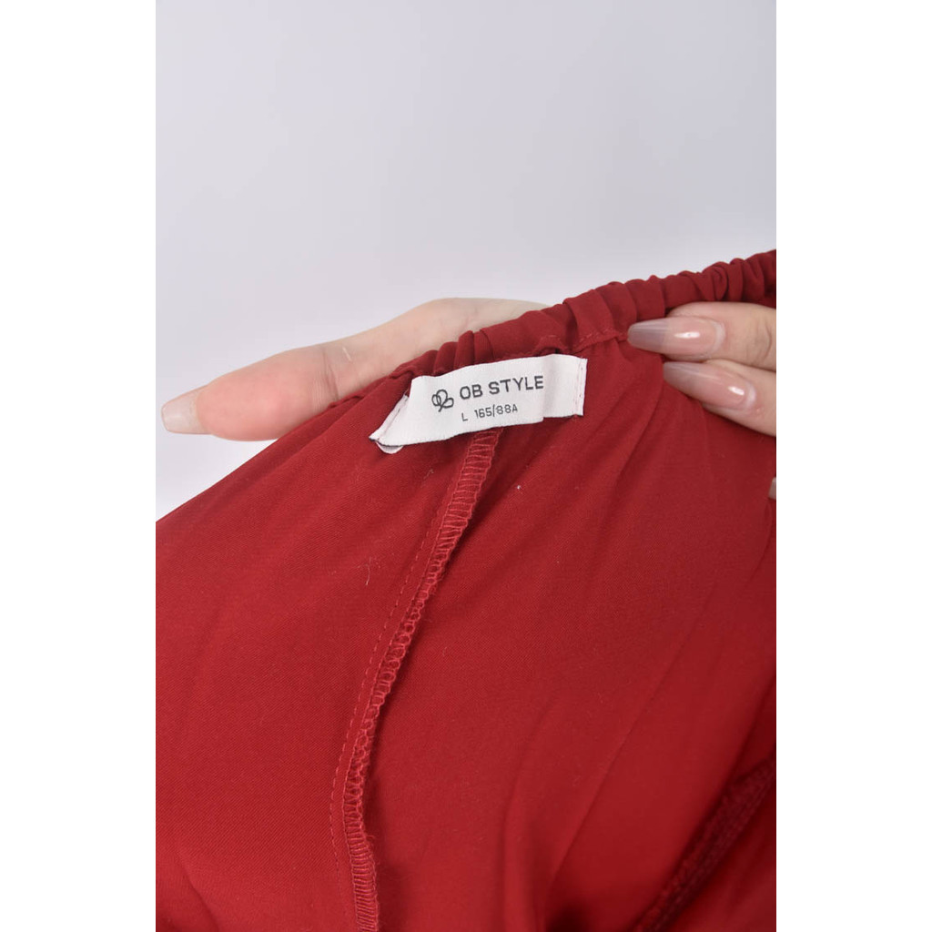 (S) ob style露背優雅紅色洋裝二手衣, , large