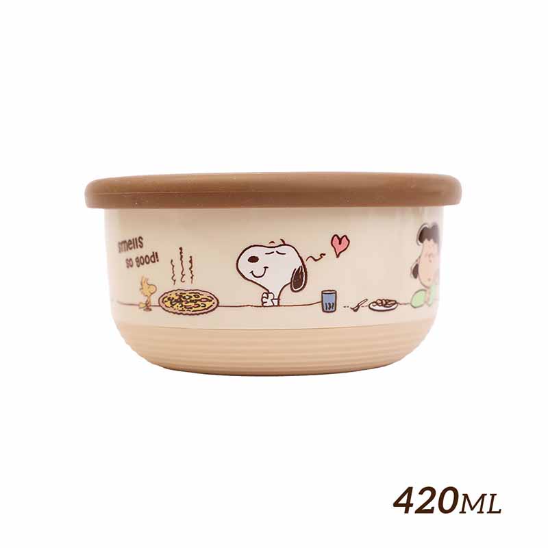 『HOUSUXI．舒希』史努比－不鏽鋼雙層隔熱碗 420ml(A3), , large