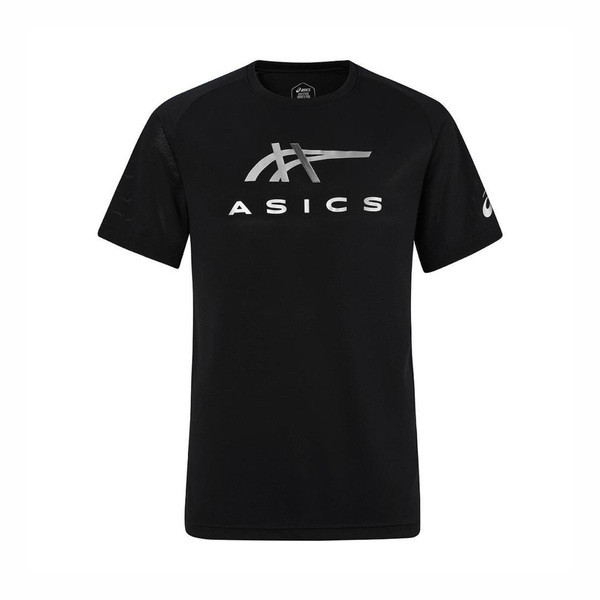 Asics 男 T恤 運動上衣 休閒短袖 黑銀 亞版 [2031E781-001], , large