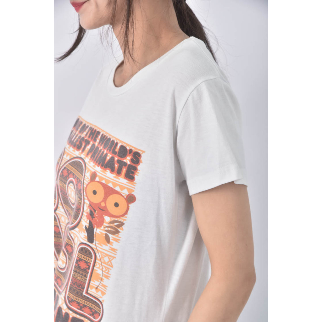 (M) islands棉質印花白色短袖上衣二手衣, , large