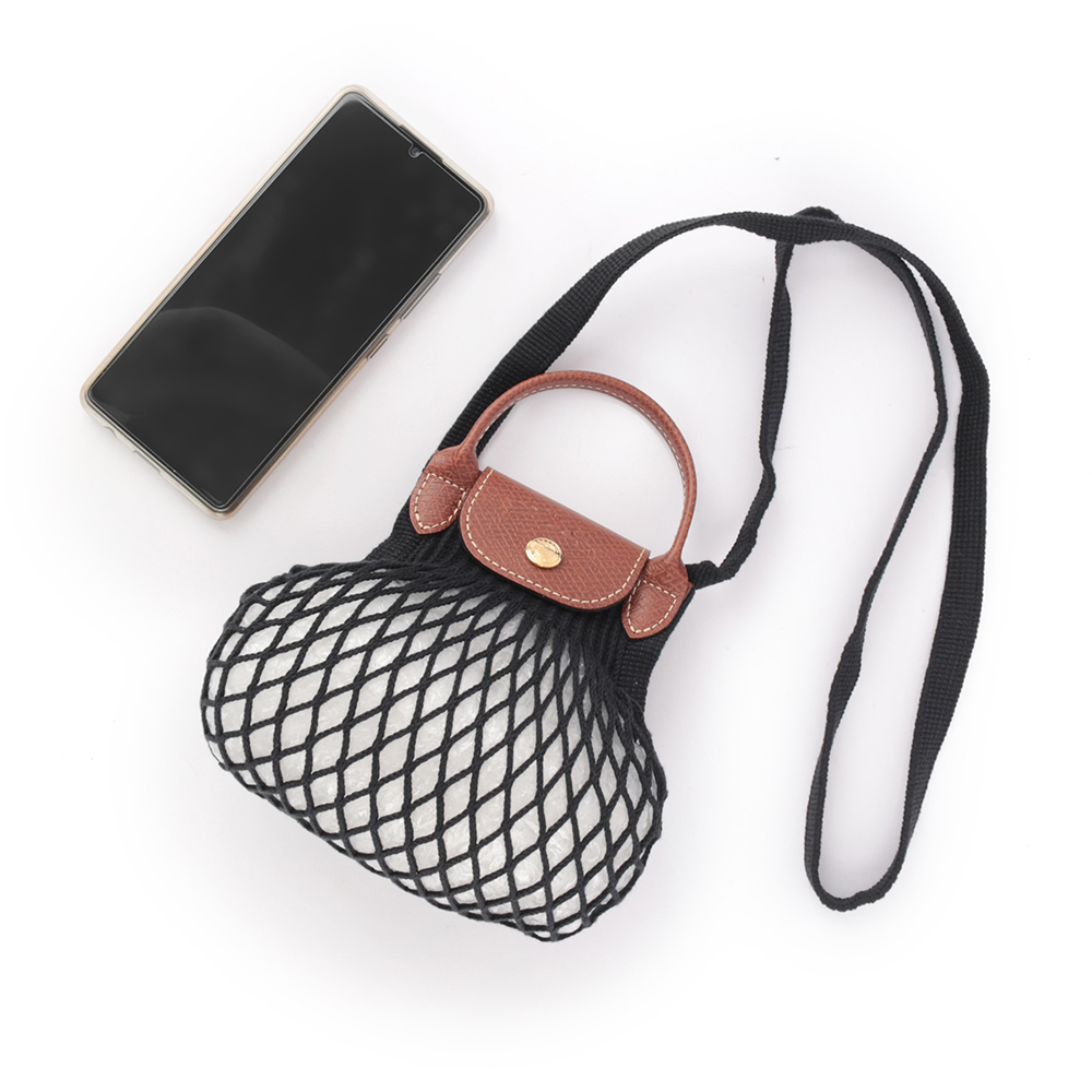 LONGCHAMP XS號 LE PLIAGE FILET 二用漁網包/黑色, , large