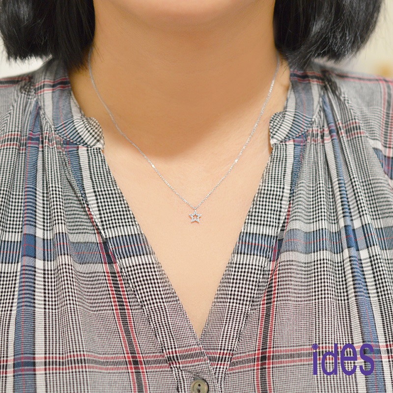 [ides愛蒂思] 成年禮 生日禮 日系輕珠寶OL系列設計款14K金鑽石項鍊鎖骨鍊/星星, , large