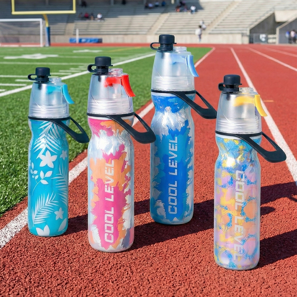 保冷噴霧水壺 500ml 【4色可選】運動水壺 噴霧降溫 三層保冷 軟質耐摔 健身 登山 馬拉松 外送員 LDPE 單車 跑步, , large