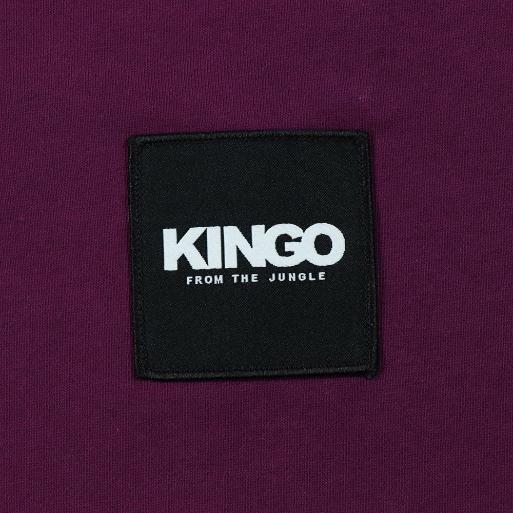 KINGO-大尺碼-女款 重磅圓領T恤-黑/紫-444101, , large
