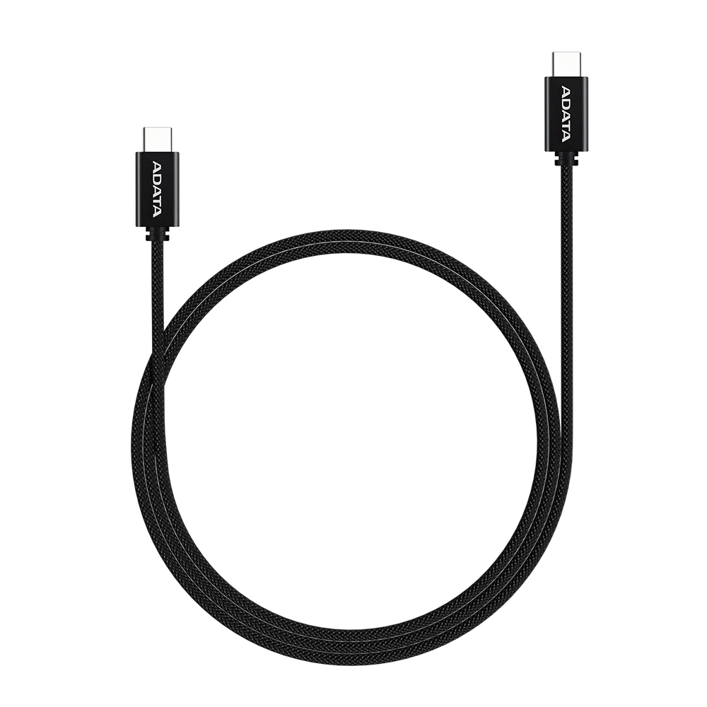 【ADATA 威剛】USB-C to USB-C 黑色 充電傳輸線 編織線 長度 100cm, , large
