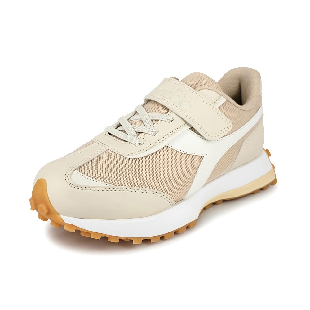 DIADORA迪亞多那 大童經典復古鞋 童運動鞋 童鞋 拼接 寬楦 輕量 透氣 保護後跟 吸震 緩衝 足弓支撐 黑 卡其, , large