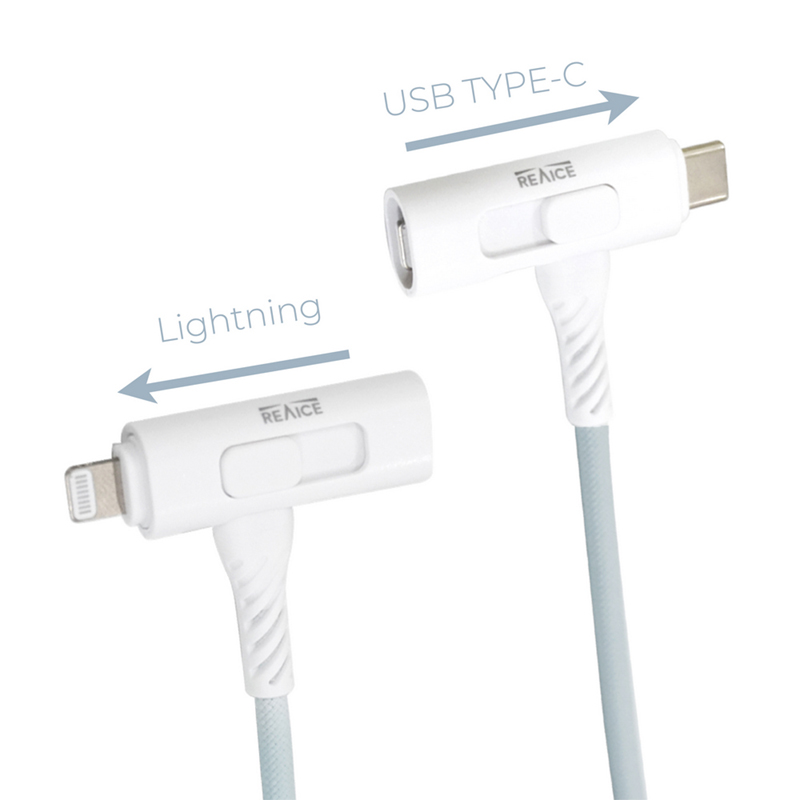 【台陞科技】REAICE台灣製T型極上多合一超軟充電線 Type-C to Type-C/Lightning 1.5m MC-CCL15M