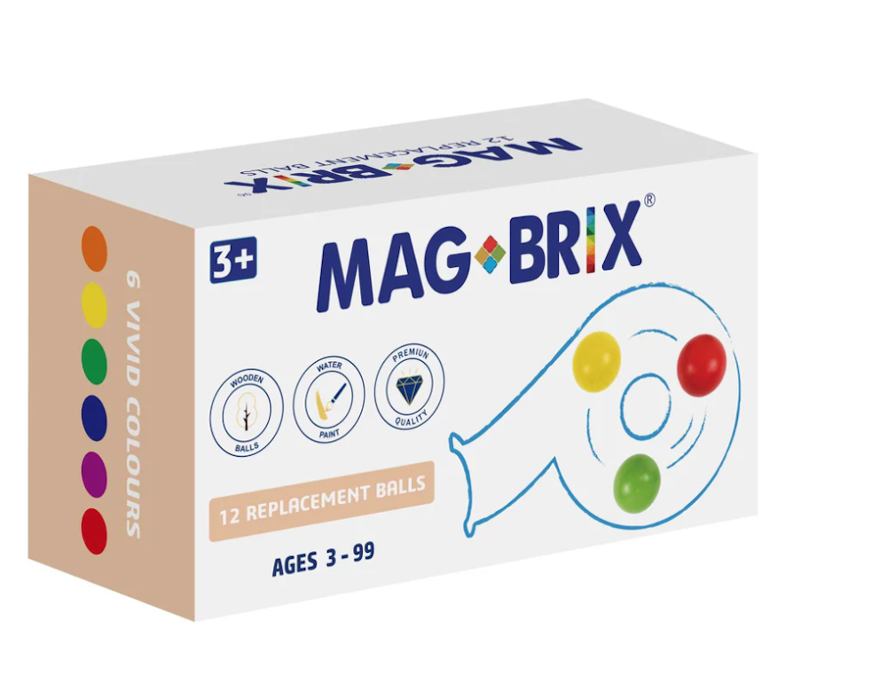 MAGBRIX® 12 REPLACEMENT WOODEN BALLS PASTEL, , large